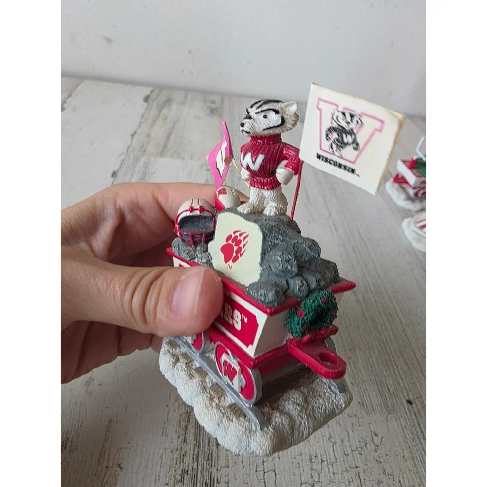 Danbury mint Badgers mascot train Santa Express Xmas decor
